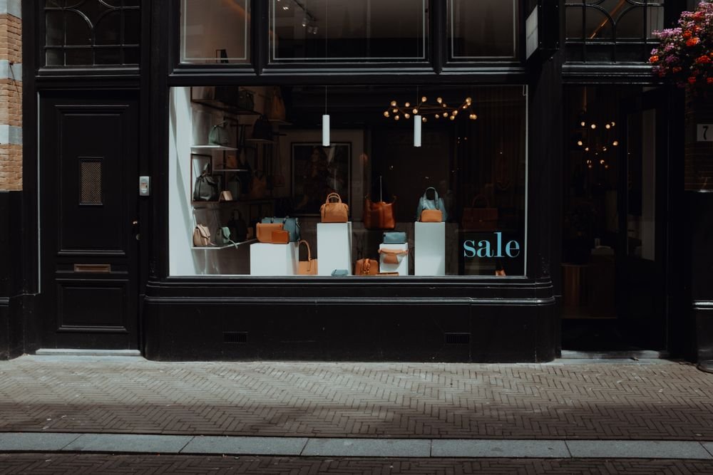 Boutique storefront signage
