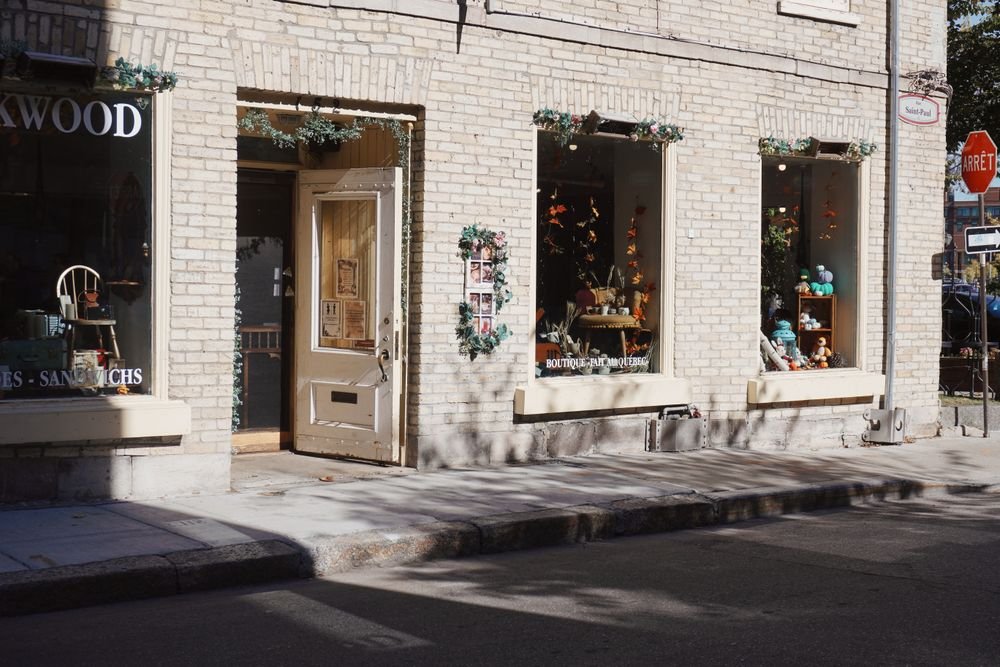 Cafe storefront signage