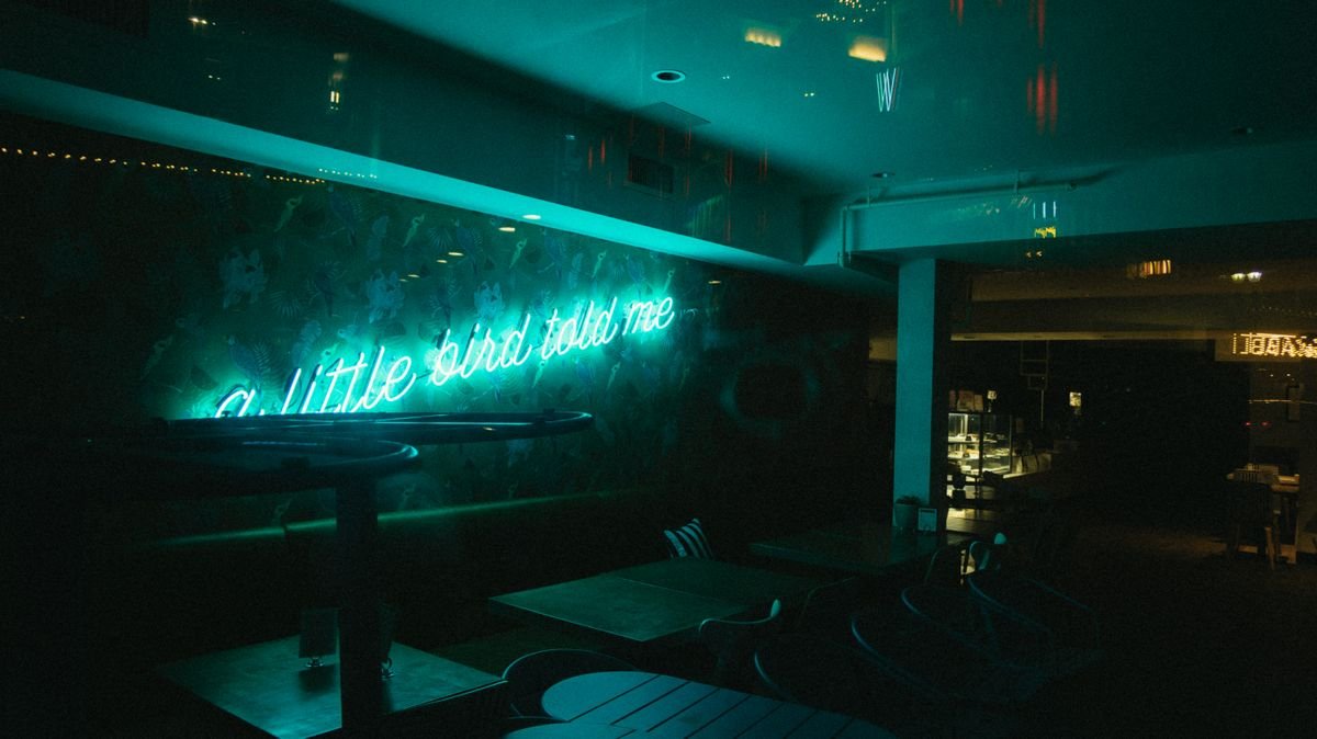 Restaurant interior signage