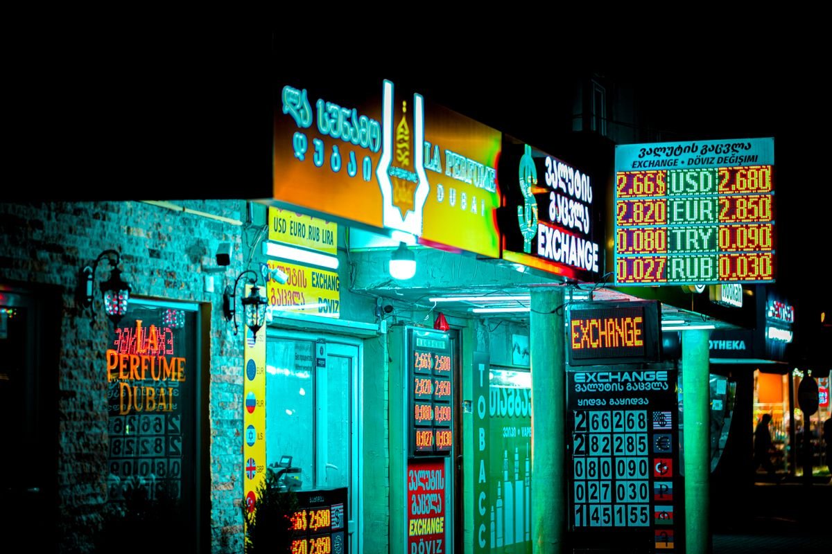 Night storefront LED signage