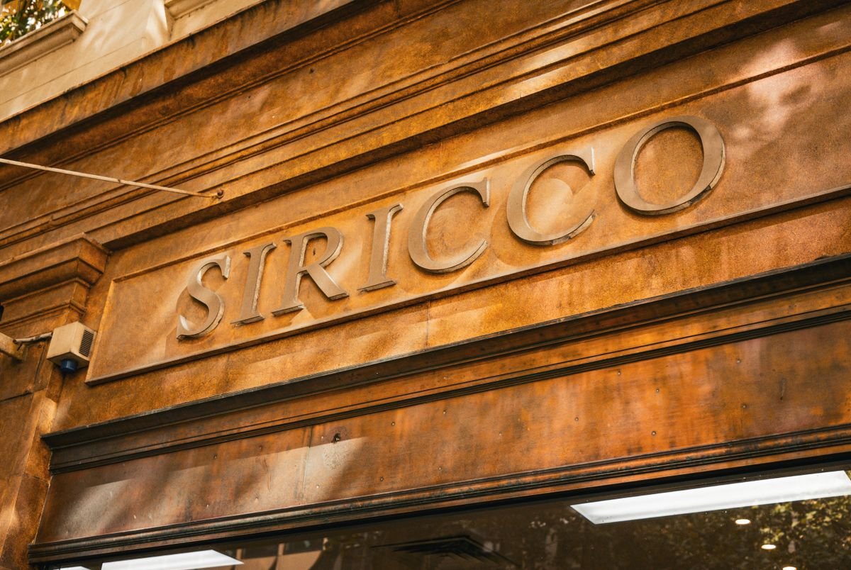 Stainless steel metal letters on building